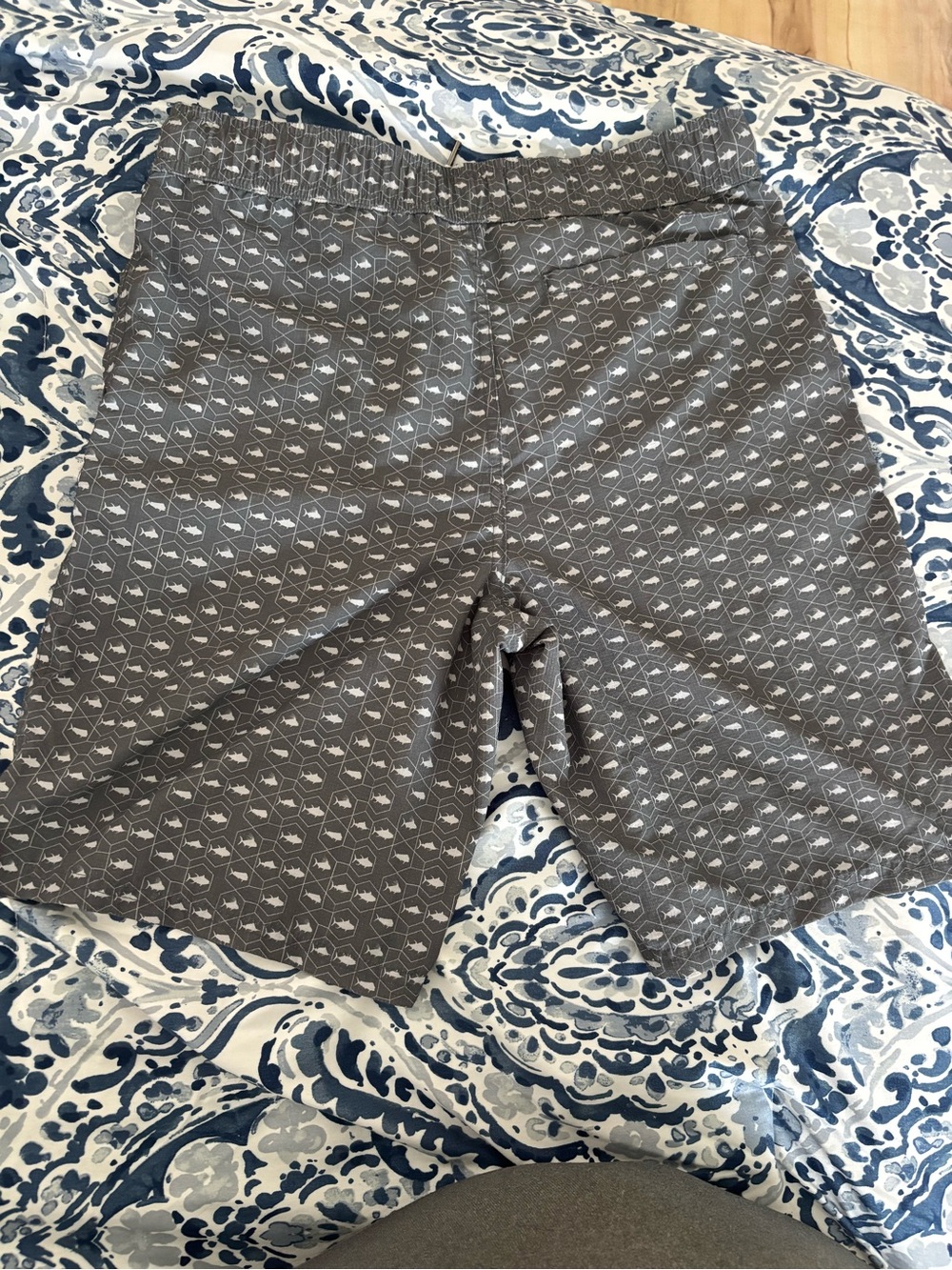 Kids' Gray Patterned Drawstring Shorts - Picture 4 of 6
